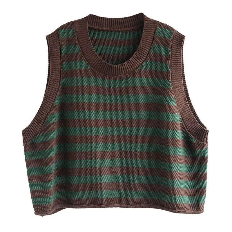 Knitted Vest Women Oversize Undershirt Sleeveless Sweater Tops Loose Vest Casual V Neck Vest