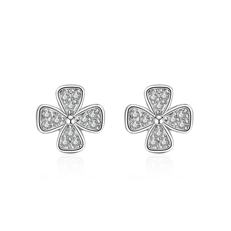 925 Sterling Silver Earrings for Women Original Charm Double Hoop Earrings Pave CZ Fine Engagement Anniversary Jewelry E557