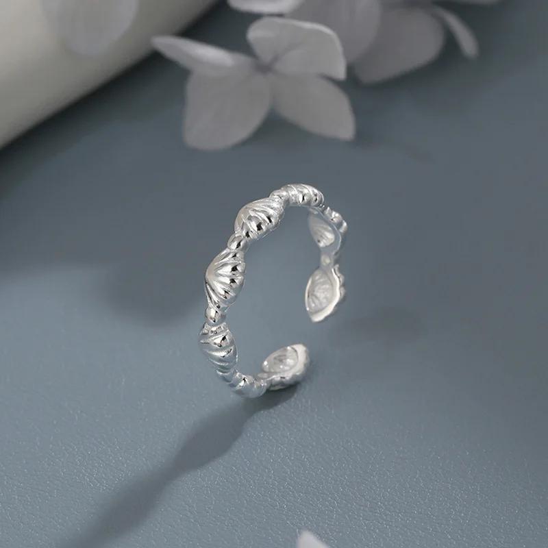 PONYKISS  Sterling Silver Cute Shell Opening Rings for Women Animal Fine  Minimalist Personality Accessories in Summer