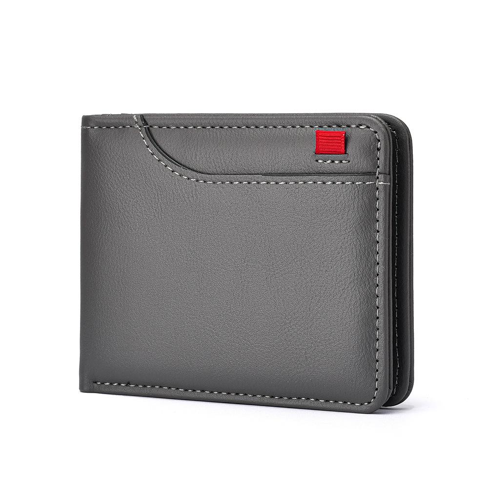 Wallet Men s Short Wallet Multi-Card Slot Card Holder PU Leather Luxury Wallets for Men Student Cross-border Card Bags