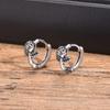 Retro Rose Flower Earrings for Men Boys,Stainless Steel Trendy Hiphop Hoop Earrings,Gothic Huggie Male Jewelry Birthday Gift