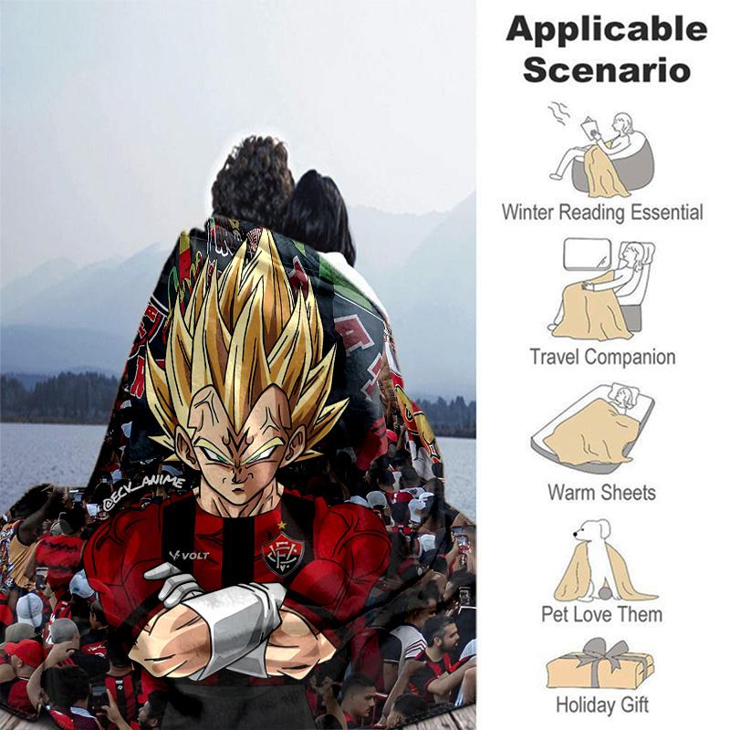 1pc Super Saiyan Stadium Flannel Blanket Soft Warm Throw Blanket for Bedroom Living Room Bed Travel Camping Picnic Gift. MT71501172