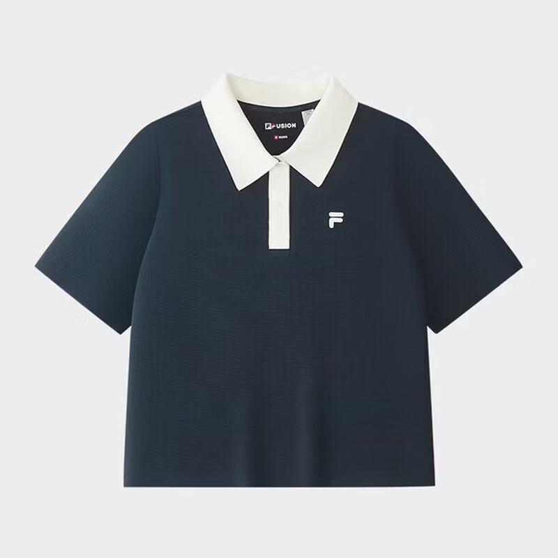 FILA FUSION Women s Knit Short-Sleeve Polo Shirt M