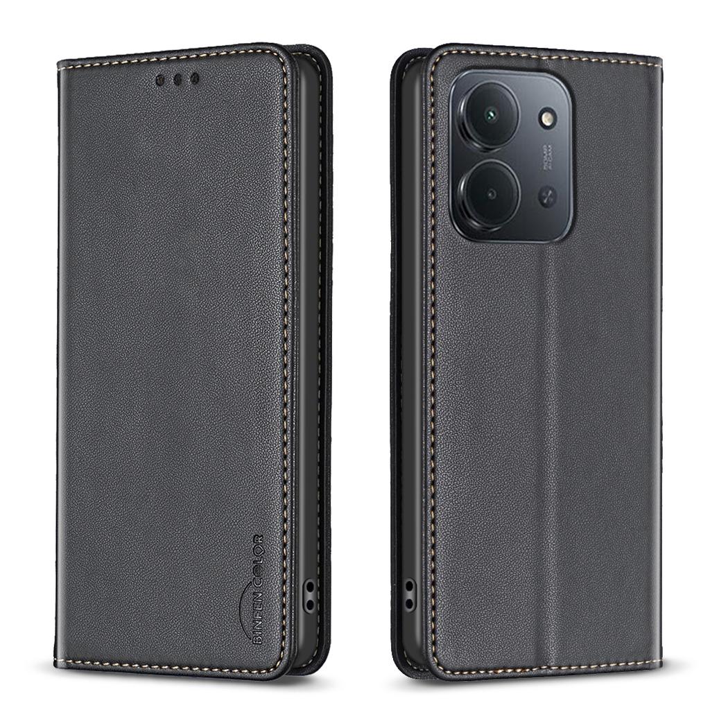 For Xiaomi Redmi 15C 4G (173mm)/Xiaomi Redmi 15C 5G Leather Case BINFEN COLOR BF18 Phone Stand Cover with Card Slots