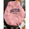 Autumn winter men's and women's solid color letter print high-end versatile retro hooded sweatshirt casual long sleeved pullover