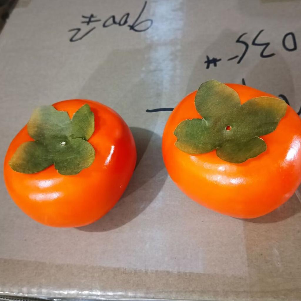 4PCS Artificial Persimmon Simulation Persimmon Fruit Decoration for Home Kitchen Decoration Basket Display Photography
