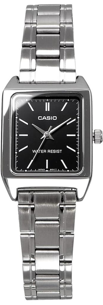 Casio Standard Quartz Watch Black with Silver Metal International Model Women's LTP-V007D-1E, Band, [Used]