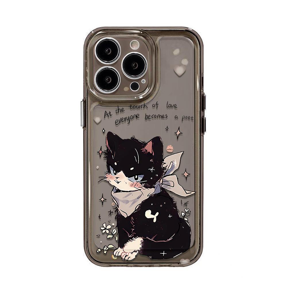 Naughty kitten applies to iPhone17promax mobile phone case Apple 16 cartoon 15/14 personality 13 anti-drop x