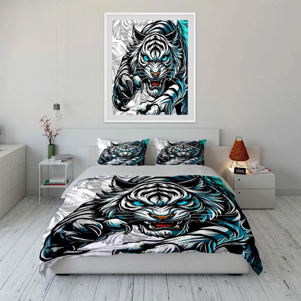 "Fierce Tiger Art Decor Set" Soft Comfortable Duvet Cover Bedding Set Included 1*Duvet Cover & 2*Pillowcases Gift