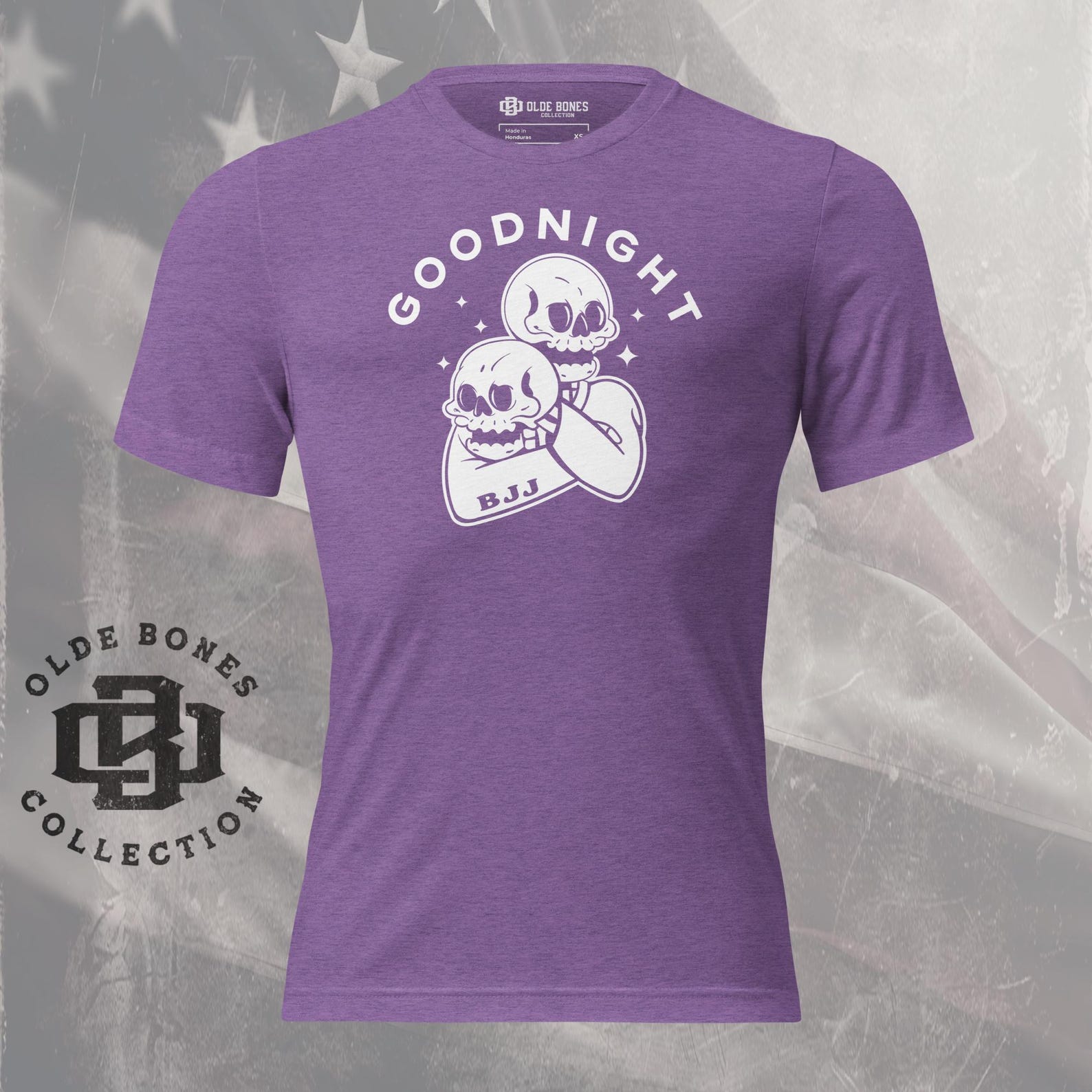 Tri-Blend Purple Goodnight Brazilian Jiu Jitsu T-Shirt 4XL