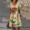 Nieuwe Zomerbloemen Plant 3D Print Dames Jurken Korte Mouw V-Hals Jurk Vrouwelijke Zomerjurk Vestidos