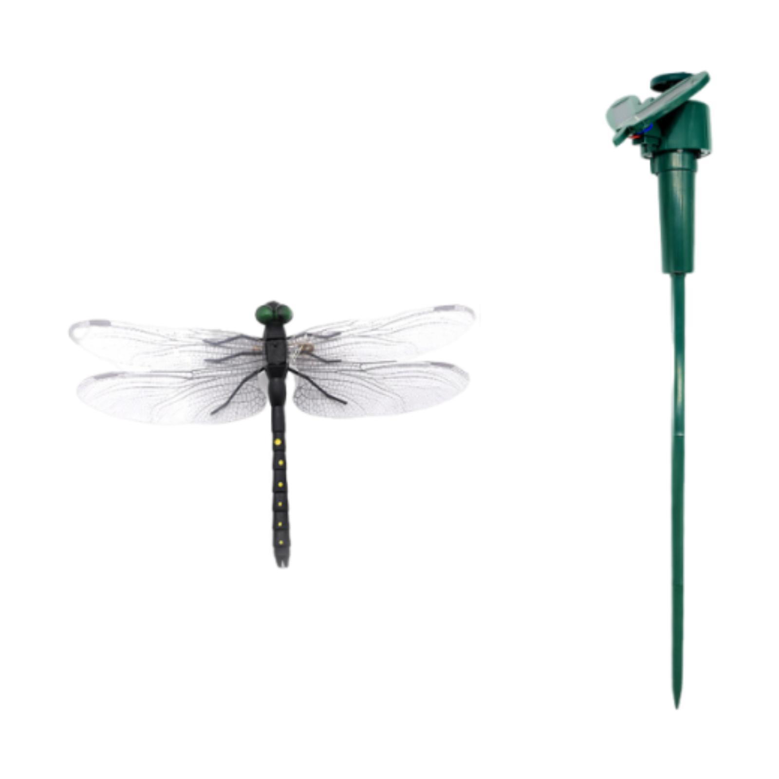 Solar Battery Powered Flying Dragonfly Fluttering for Patio Plants Landscape