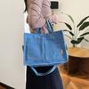 Trendy Japanese Large Capacity Fall New Student Sling Bag Stylish Tote Bag In Black Beige Khaki And Blue