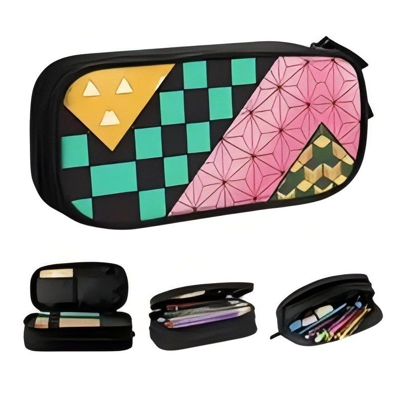 Student Zipper Pencil Case Polyester, Double Pencil Case Stationery Case Pencil Case Wish