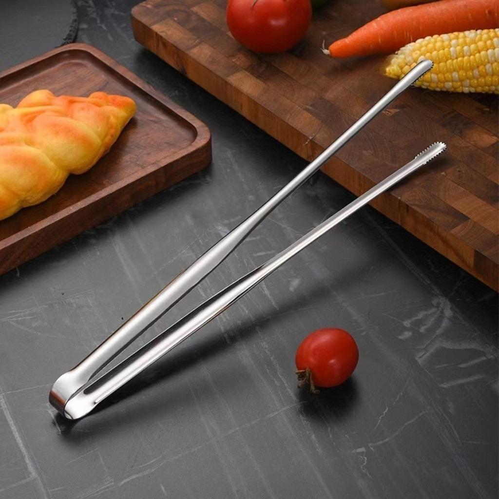 BBQ Tongs, Stainless Steel Grill Tongs Steak and Bread Tongs with Non Slip Handles Kitchen Tools, BBQ Baking Cooking Tongs