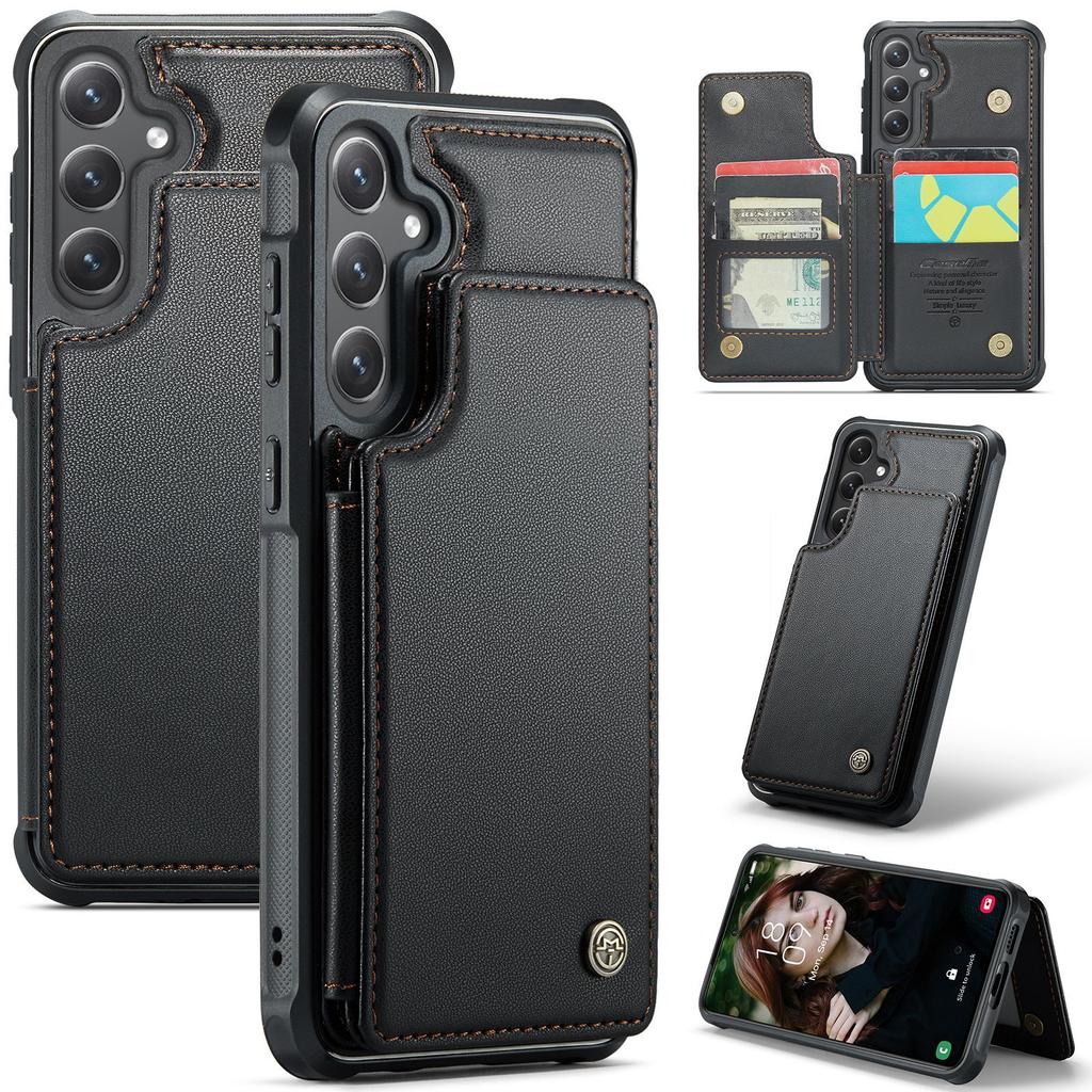 Suitable for Samsung S25Edge phone case, A56 card slot anti-drop leather case, A36 RFID stand protective bottom case