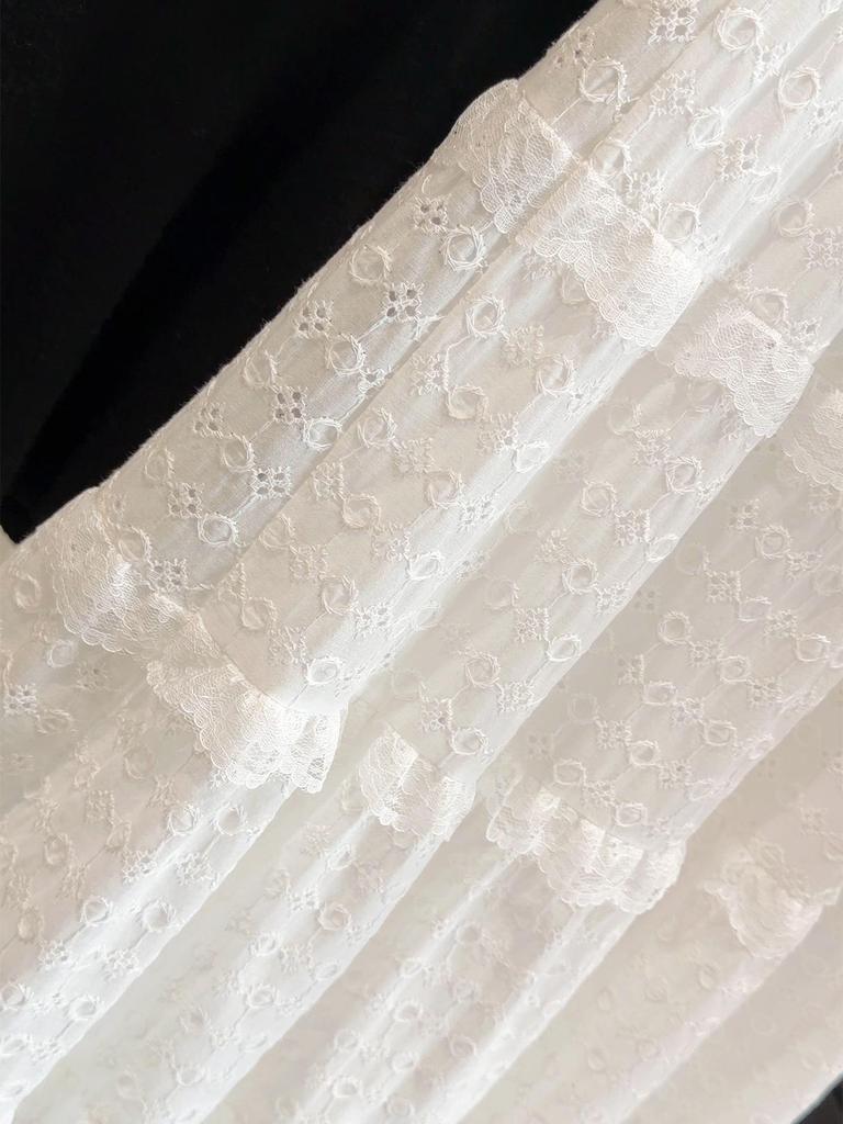 2026 Spring/Summer High-Waisted Lace A-Line Layered Skirt for Women