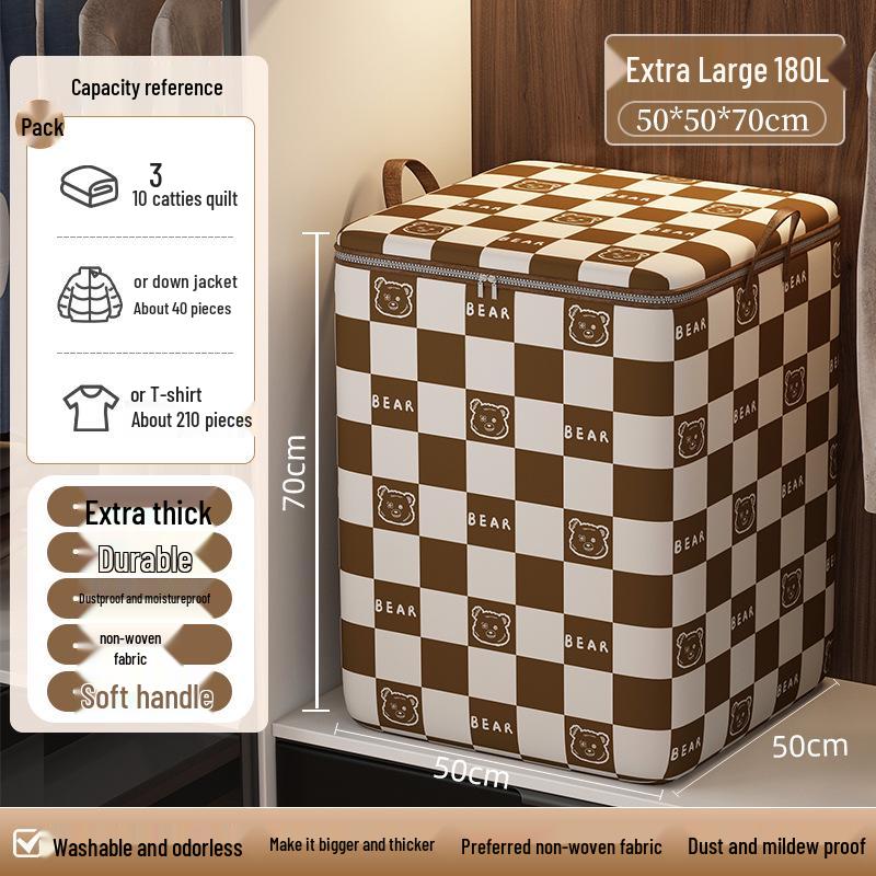 Waterproof Fabric Storage Bag - Large Capacity for Quilts, Comforters, and Closet Clothes