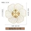 Golden Metal Flower Shape Wall Clocks Simplicity Fashion Modern Home Furnishings Living Room Restaurant Decorate Mute Wall Watch