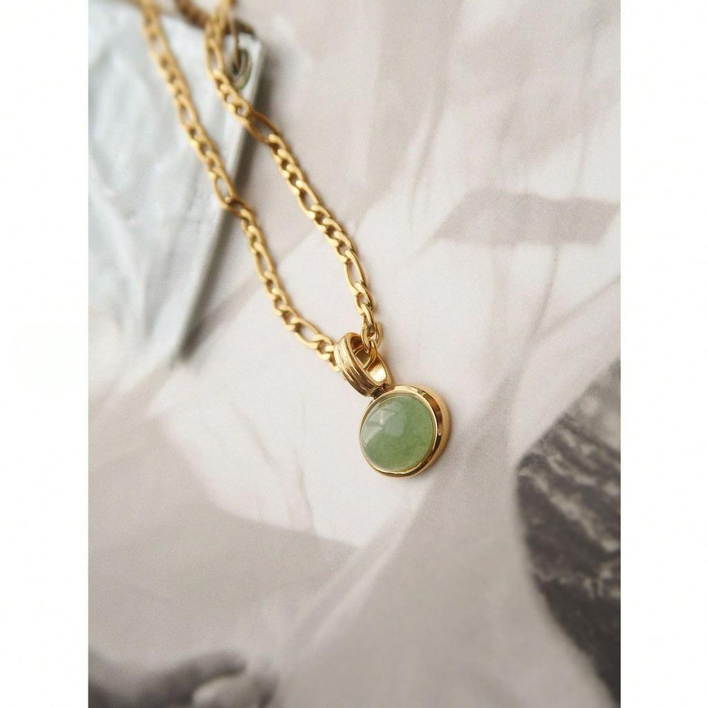 Oval Pendant Necklace Simple and Versatile Stainless steel Retro Neck Chain Sweater Chain