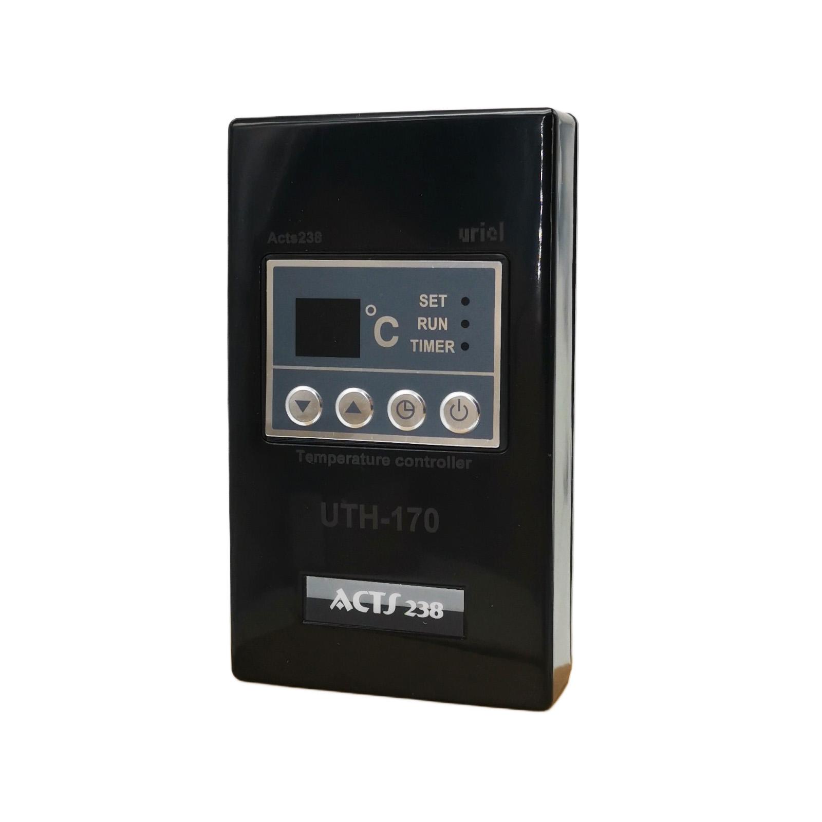 UTH-170 Электрический нагревательный пленочный термостат 18A Белый регулятор температуры для парной/высокотемпературной комнаты для йоги For Heating Film чёрный