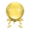 PATIKIL 60mm Crystal Ball, Set of 1, K9 Crystal Balls, Decorative Balls with Gift Box and Metal Stand, for Photography and Office Decor, Yellow