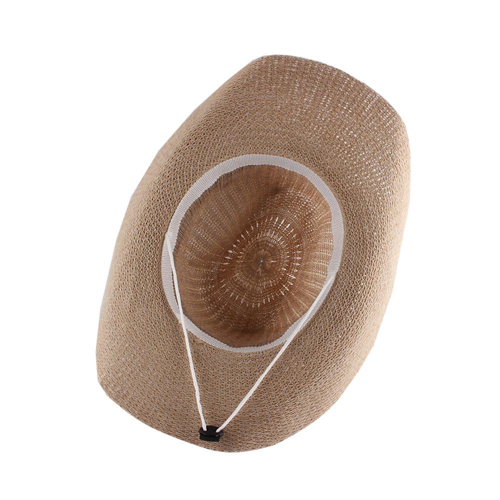 Hot-selling American Western Cowboy Hat Knitted Outdoor Sun Hat Ladies Sunscreen Hat Ethnic Eaves