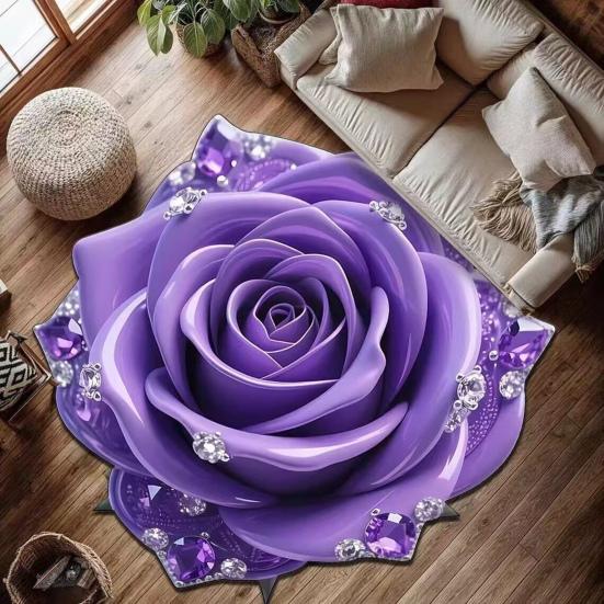 Pluche 3D Bloementapijt Decoratief Absorberend Kleed Sneldrogend Tapijt Zachte Hoogpolige Antislip Mat voor Badkamer Slaapkamer Woonkamer