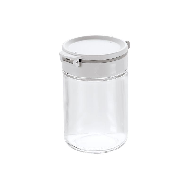 

Double-Lid Zoned Large-Opening Design Seasoning Pot for Outdoor Barbecue Salt Pot, Seasoning Bottle, Glass Seasoning Pot