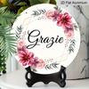 2D Flat Retro Aluminum Wall Stickers In Various Sizes. "Grazie" Watercolor Floral Thank-you Wall Hanging, with A Gentle and Fresh Style. A Perfect