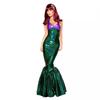 Abito da Sera da Sirenetta Principessa Senza Spalline con Paillettes per Adulti - Costume di Halloween