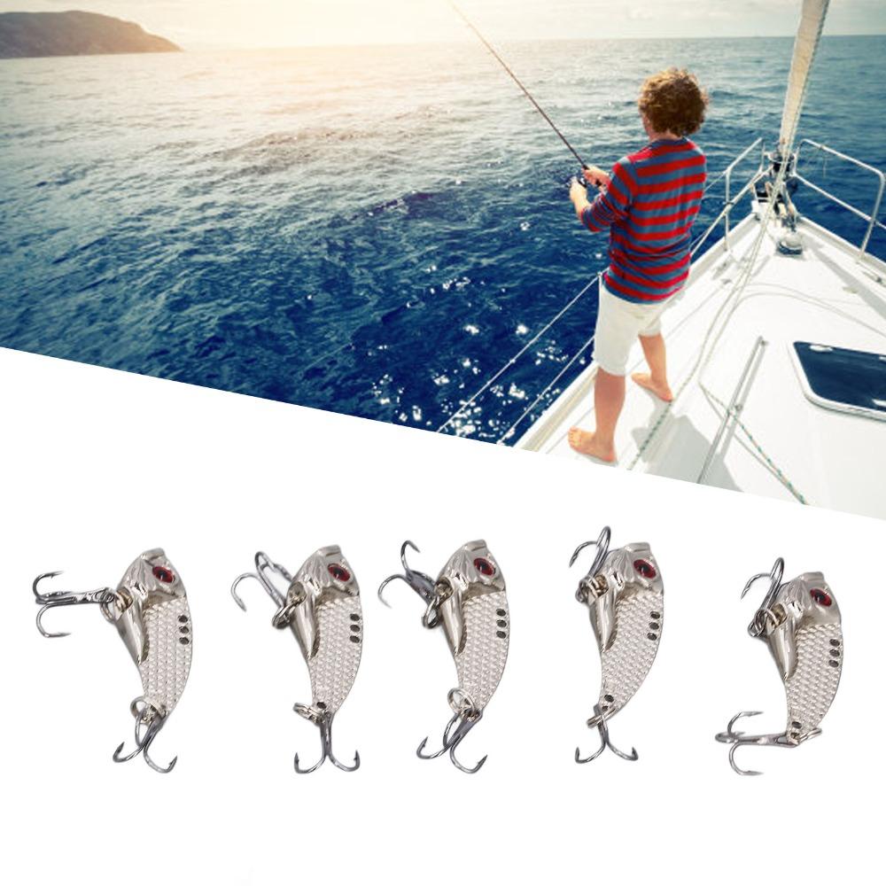 5PCS VIB Fishing Blade Lure Metal Fishing Lures Durable Swimbaits Crankbaits  For Trout