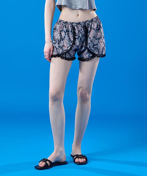 KOLEAT Resort Bohemian Flare Multi Swim Shorts [Navy]