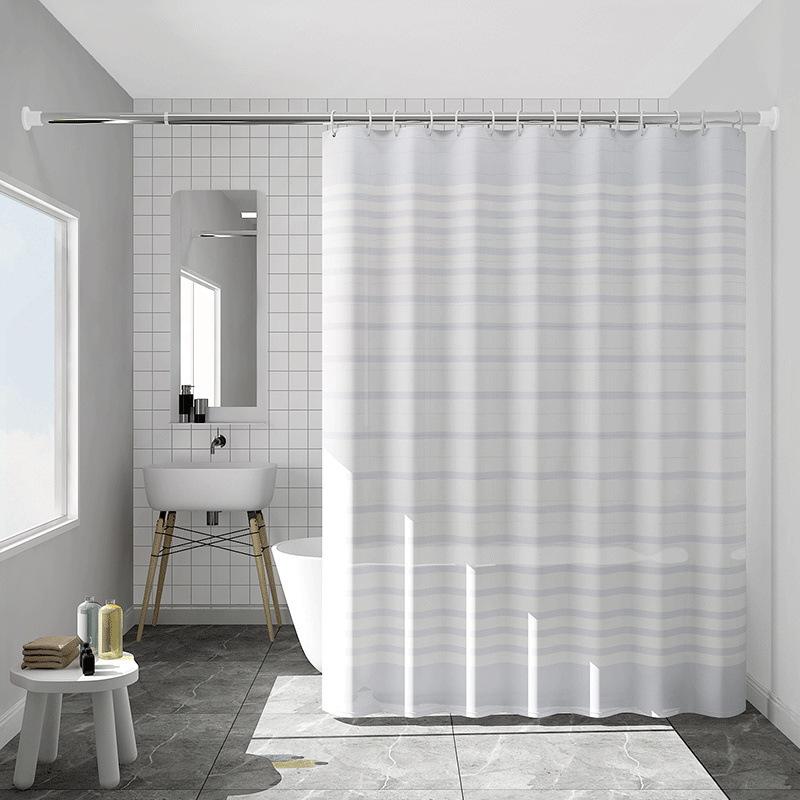 Bathroom Thickened Curtain Cloth MildewProof Waterproof Shower Curtain Set Free Punching Bathroom Partition Curtain Door Curtain Window