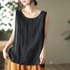 Canottiera Estiva in Cotone e Lino Taglia Grande Indossabile Internamente ed Esternamente Versatile Stile Hong Kong Stile Occidentale Gilet da Donna