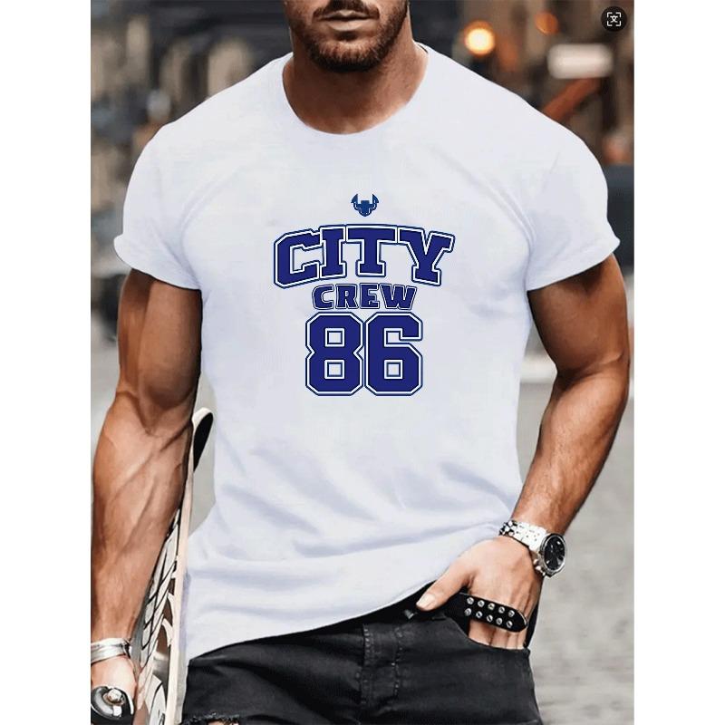 European sizes CITY CREW 86 American Street Style, Lightweight Round-neck Short-sleeved, New Arrivals in Spring, Men's Wear