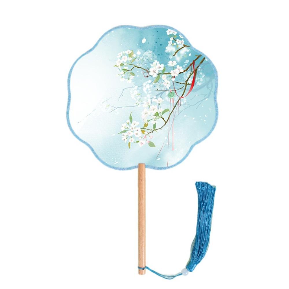 Tassels Embroidery Fan Handheld Silk Fan Ancient Chinese Style Round Fan  Home Decor