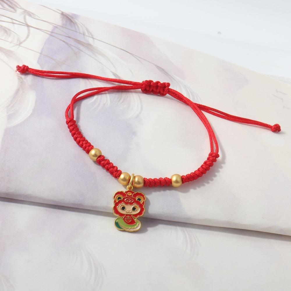 Chinese Style Lucky Red Rope New Year Fortune Bracelet Cute Snake Year Bracelet  Women