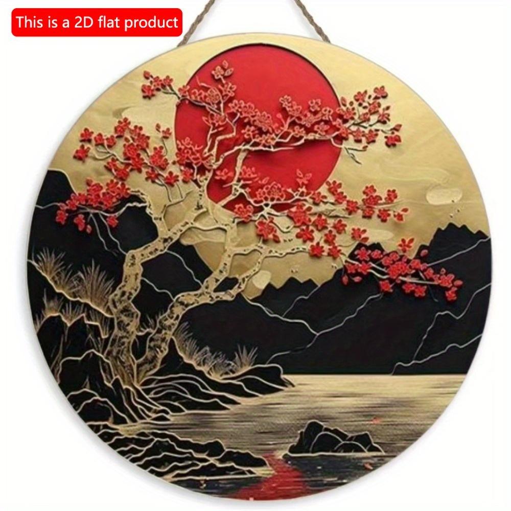 1 Stück 2D-Flaches rundes Holzschild – 20 cm, antiker Stil und schönes Kunstdekorationsgeschenk, geeignet für Hotel, Bar, Club, Wanddekoration zu Hause