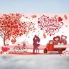 110cmx180cm Red Love Heart Dating Background Happy Valentine's Day Banner  Home Party Decor