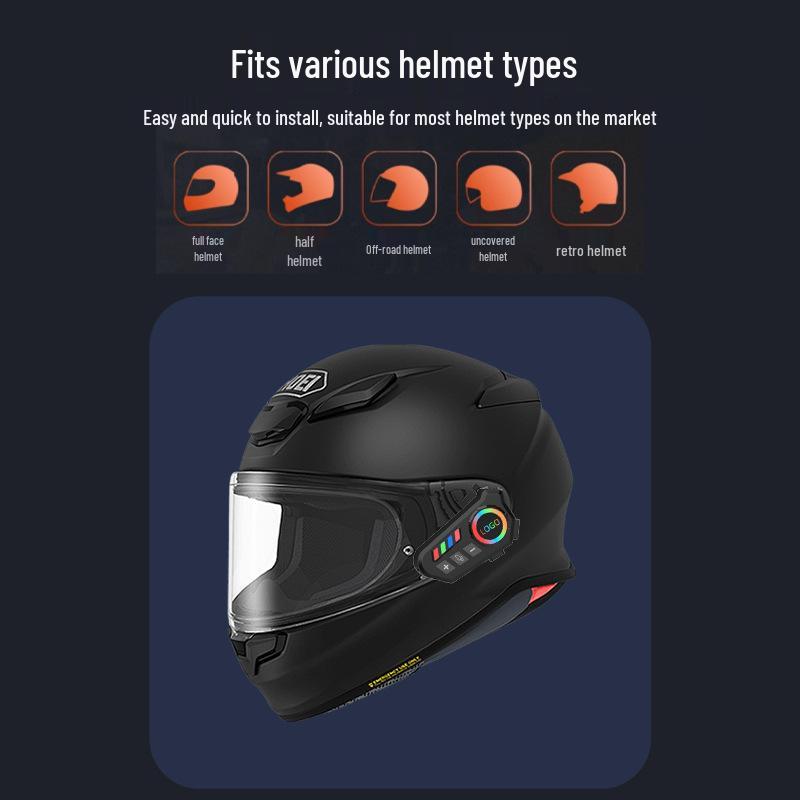 Multicolored Bluetooth Helmet Headset with Noise Reduction for Music and Calls