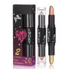 Double Head Pearlescent Eyeshadow Pencil Sticks Highlight Sticks Shimmer Eye Shadow Pen with Eyeliner Women Cosmetics Black Grey