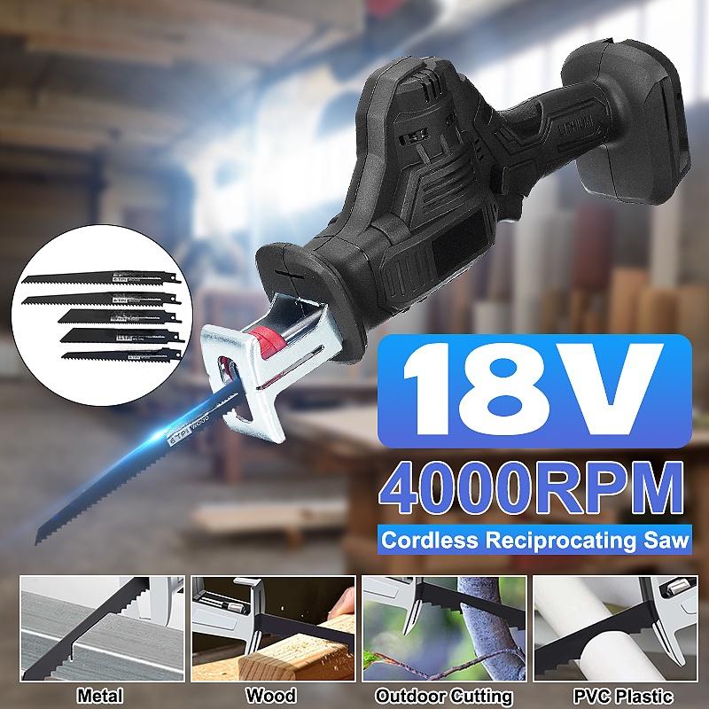 Cordless Reciprocating Saw Metal Wood Cutting Machine 18V Portable Electric Saw Woodworking Cutters