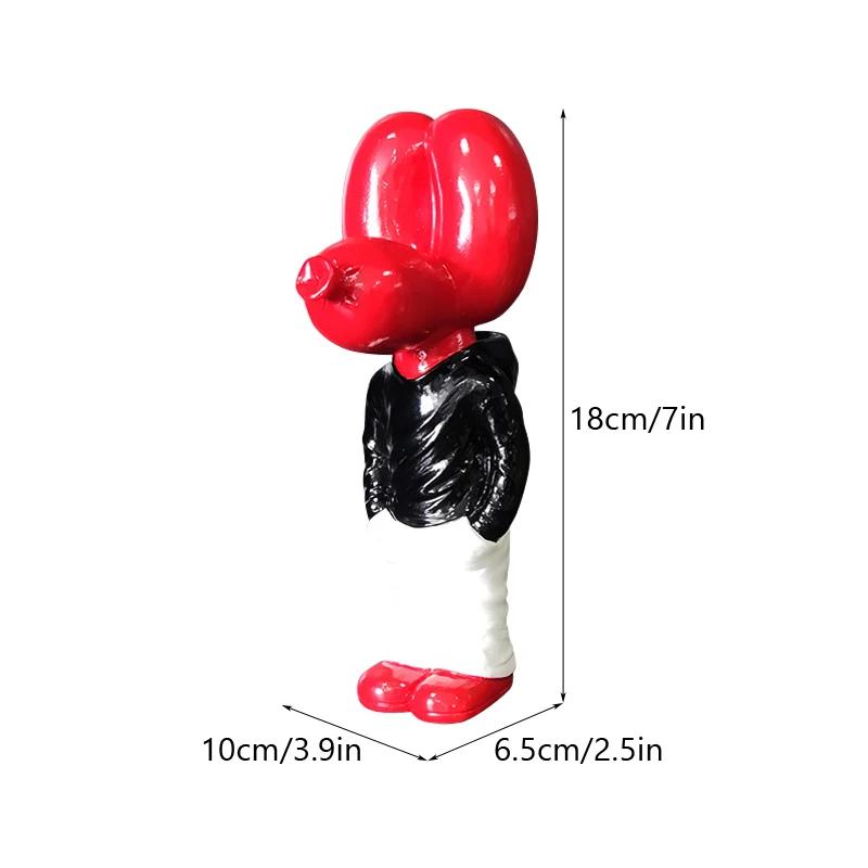 

Resin Balloon Dog Pocket Figurine, Street Art Style Desktop Ornament for Home Office Decor, Modern Cute Collectible Gift красный