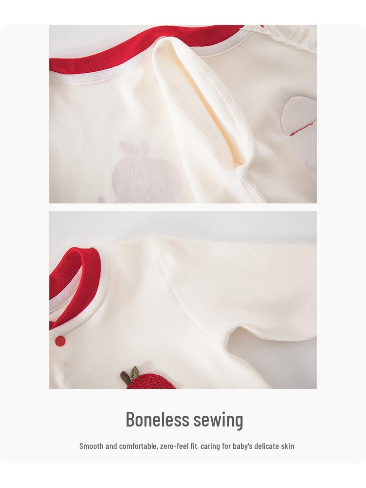 Year of the Horse Newborn Pure Cotton Romper - Red, Class A, for Spring, Autumn, New Year, and Winter
