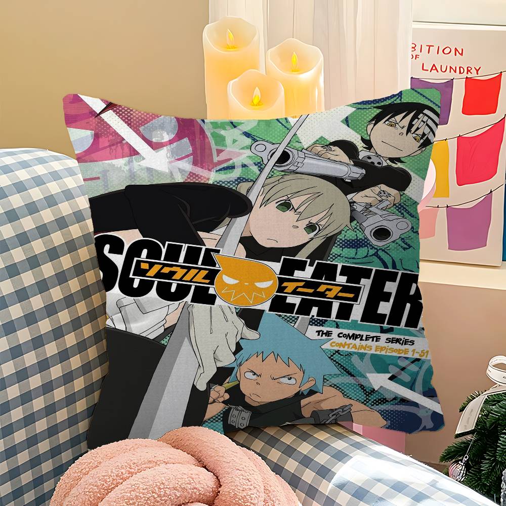 S-Soul Подушка с аниме-персонажем E-Eater Подарок Декор для дома и офиса Подушка для спальни, дивана, автомобиля Чехол для подушки 12x12Inch