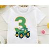 Cute Farmer Tractor 1-8 Years Old Happy Birthday T Shirt Kids Birthday Party Gift Children Funny Present T Shirt Tops