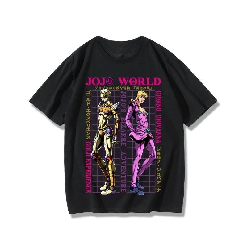 

JOJO s Fantastic Adventure Совместная футболка с коротким рукавом Золотой ветер Джобана Золотой опыт Аниме Периферия Половина рукава 4XL