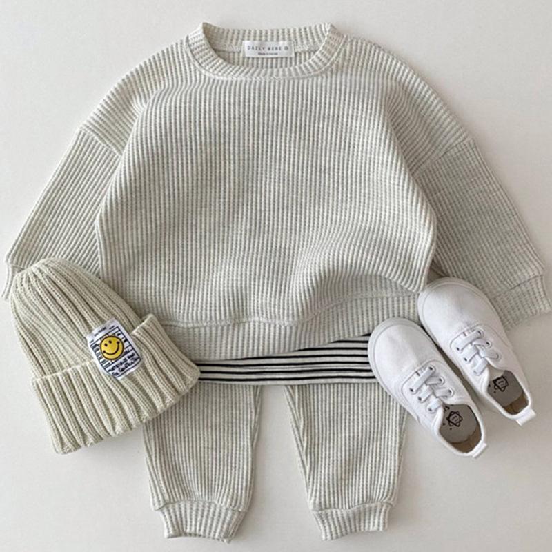 

Комплект толстовки и штанов из чистого хлопка для новорожденных в корейском стиле с мишкой - Повседневный мультяшный наряд для малыша 73 cm