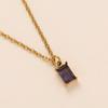 Titanium Steel Color Retention Necklace Rectangular December Birthstone Pendant Colorful Zircon Collarbone Chain Women'S Plated 18K Gold